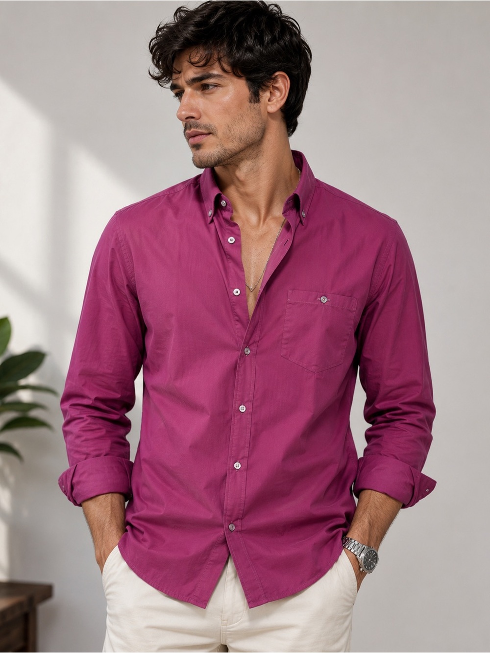 MEN Bagutta Rich Purple Shirt